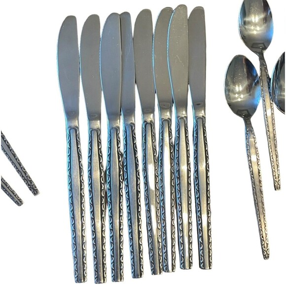 Rogers Ensenada Scroll Stainless Flatware Set 50 Pc‎ Service for 8 Vintage - Picture 8 of 12